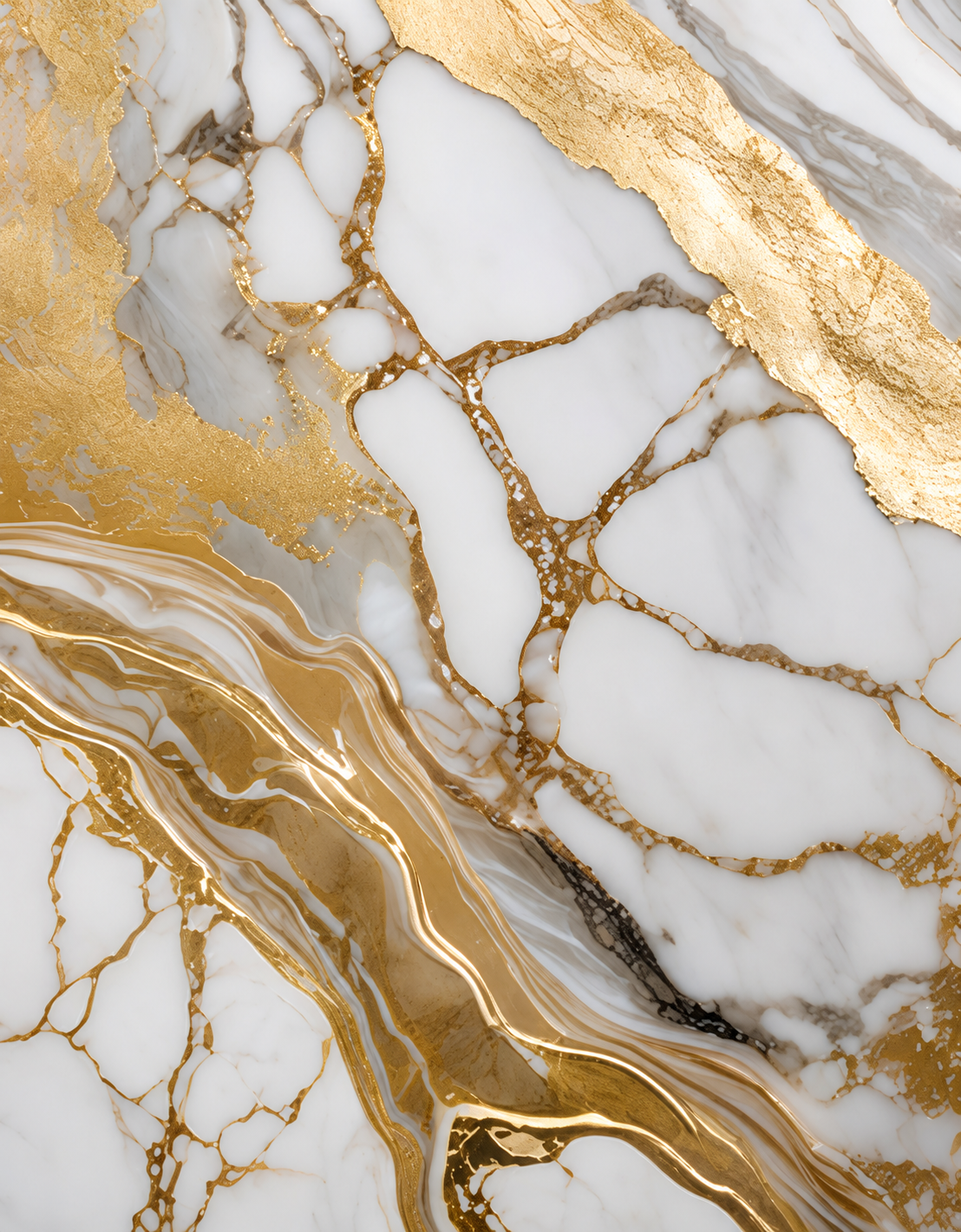 White, Gray, and Gold Marble Texture
